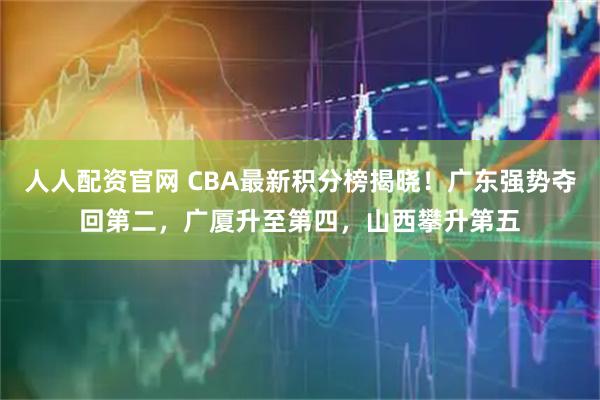 人人配资官网 CBA最新积分榜揭晓!广东强势夺回第二,广厦升至第四,山西攀升第五